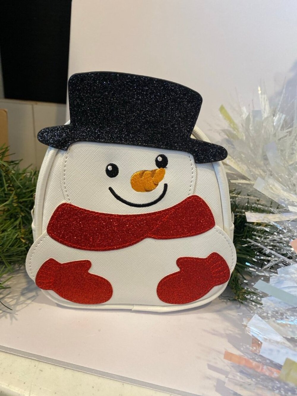 Bath & Body Works Sparkly Red Snowman Cosmetic Travel Bag New with Tag